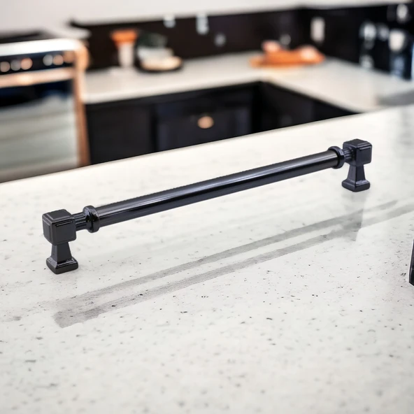 Mobilya Çekmece Mutfak Dolabı Dolap Kulpları Kulbu Kulpu Füme Metal Kulp 224 mm - 22.4 cm - Resim 2