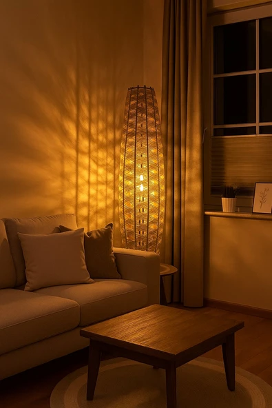 Doğal El Yapımı Lambader Bohem,Ahşap,Modern,Rustik ürün görseli