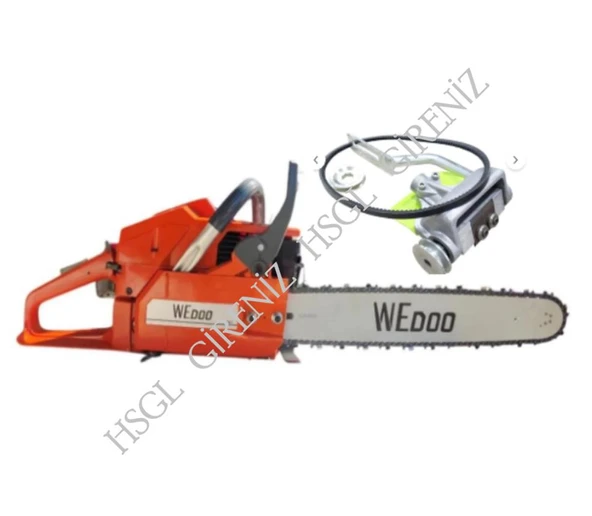 HSGL WEDO EH61 Benzinli Motorlu Testere 61.5cc 3.9BG + Kabuk Soyma Makinesi Aparatı (Profesyonel Ağaç Kesim ve Soyma Seti) ürün görseli