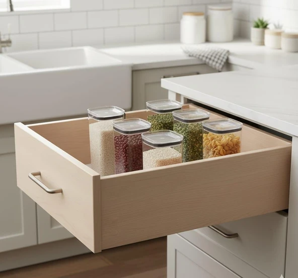 Geseus Uzun Kare Hava Geçirmez Erzak Saklama Kabı 12 Adet 3100 ML - Resim 2