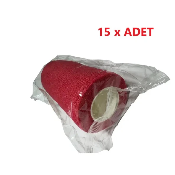 Sayberk Yapışkanlı Hayvan Ayak Bandaj-Kırmızı - Resim 2