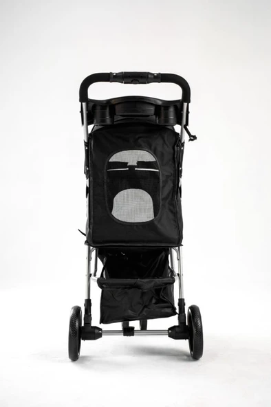 Zampa Triboro Kedi & Köpek Arabası Siyah, 45x80x90cm - Resim 6