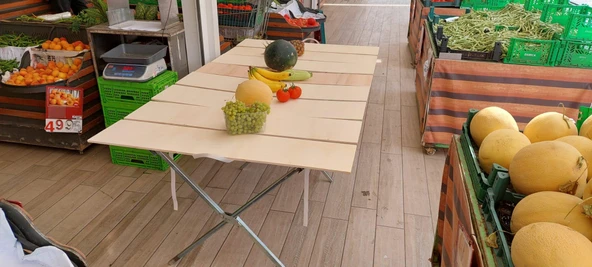 Çok Amaçlı Ahşaplı Kampet Takım - Seyyar Kampet Piknik, Pazar Tezgahı(AHŞAP+ KAMPET.) - Resim 7