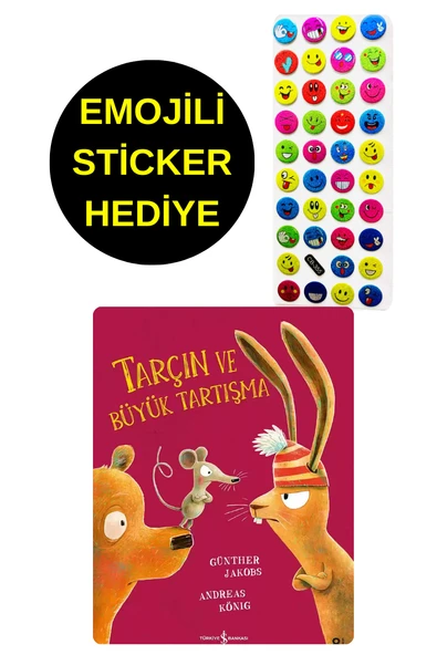 EMOJİLİ STİCKER HEDİYELİ - OKUL ÖNCESİ RESİMLİ KİTAPLAR MASAL - TARÇIN VE BÜYÜK TARTIŞMA ürün görseli
