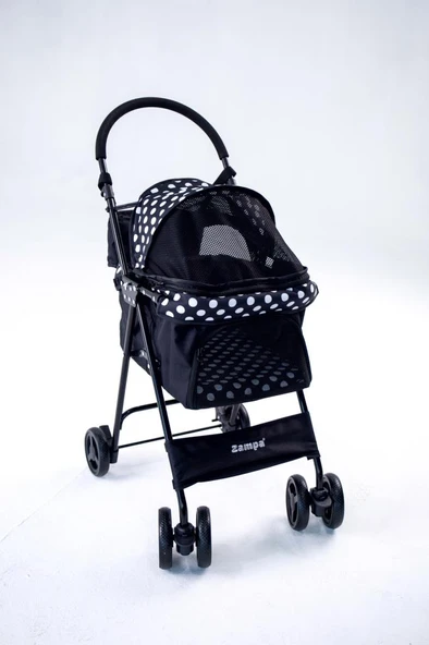 Zampa Perez Kedi & Köpek Arabası Siyah, 42x63x89cm - Resim 3