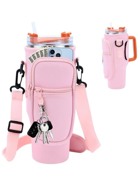 Stanley Quencher Pipetli 1.18 Lt Termos Askılı Neopren Koruma Termos Kılıfı Çanta ve Omuz Askısı Aksesuar