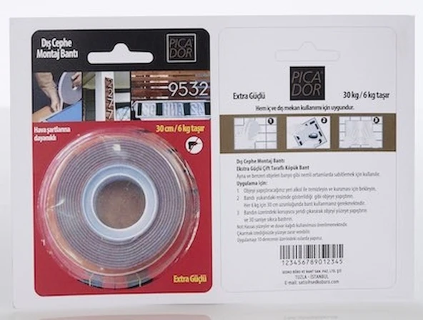 PICADOR ÇİFT TARAFLI MONTAJ BANDI DIŞ CEPHE 19X1,5MT KC001 - 1 ADET ürün görseli