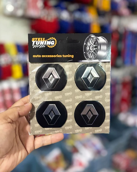 Universal Araç Uyumlu, Reno Jant Göbeği Arması, Sticker 4'lü Set 60mm ürün görseli