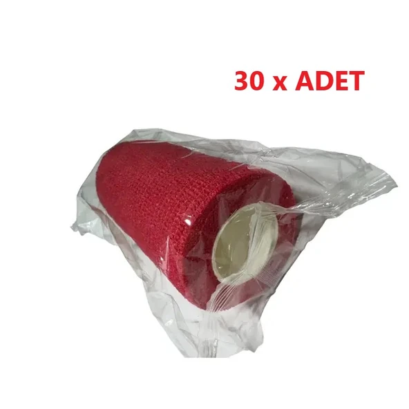 Sayberk Yapışkanlı Hayvan Ayak Bandaj-Kırmızı - Resim 3