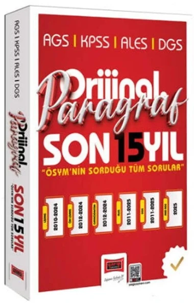 Yargı Yayınları 2026 KPSS AGS ALES DGS Orijinal Paragraf 15 Yıl Çıkmış Sorular ürün görseli