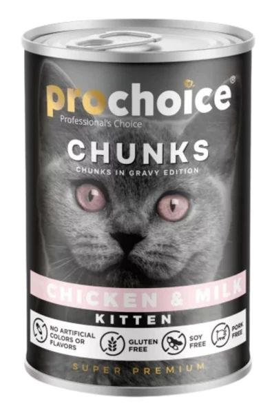 ProChoice Tavuklu ve Sütlü Gravy Soslu Yavru Kedi Konservesi 400gr - Resim 2