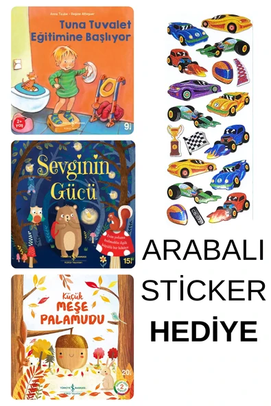ARABALI STİCKER HEDİYELİ - OKUL ÖNCESİ RESİMLİ KİTAPLAR MASAL - TUNA TUVALET -SEVGİNİN GÜCÜ - MEŞE ürün görseli