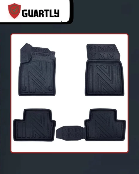 Guartly Renault Clio 5 2019 ve Sonrası Uyumlu Araca Özel Premium 4D Havuzlu Paspas Takımı - 2