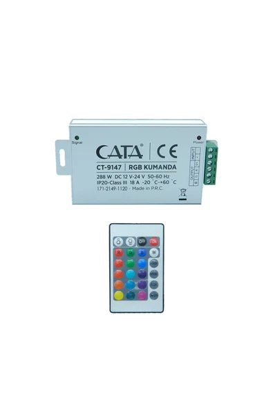 Rgb Şerit Led Için Modül Ve Uzaktan Kumanda Rgb Renk Kontrolcüsü Ct-9147 ürün görseli