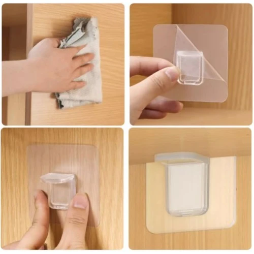 Yapışkanlı Raf Tutucu Seti 4 Adet ürün görseli