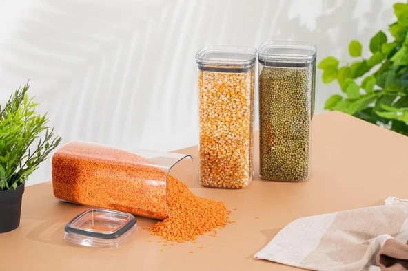 Geseus Uzun Dikdörtgen Hava Geçirmez Erzak Saklama Kabı 6 Adet 4100 ML - Resim 3