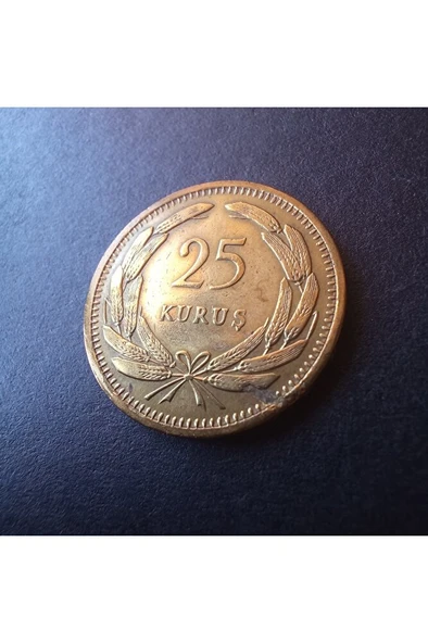 Escoines Koleksiyon 3996368f56d469828a 25 Kuruş 1949 ÇA/ÇİL Rainbow RRRR eski madeni para - Resim 5