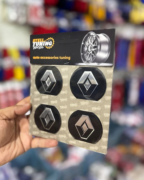 Universal Araç Uyumlu, Reno Jant Göbeği Arması, Sticker 4'lü Set 60mm - Resim 2