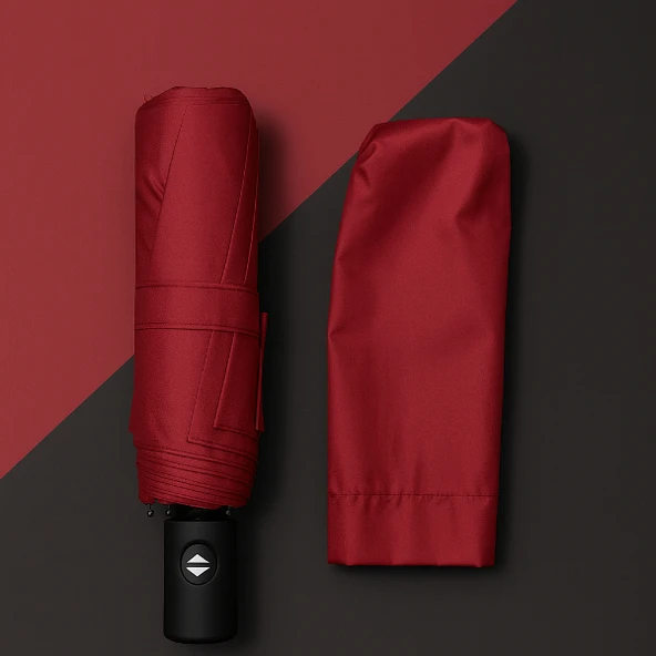 Bordo Kılıflı Otomatik Kompakt Şemsiye ürün görseli