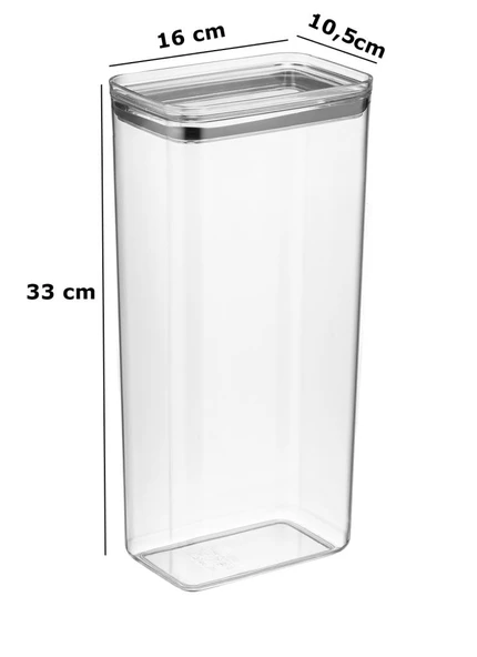 Geseus Uzun Dikdörtgen Hava Geçirmez Erzak Saklama Kabı 6 Adet 4100 ML - Resim 4