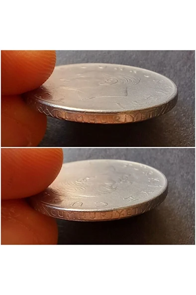 Escoines Koleksiyon 3996368f56ec43b5a5 1975 cum-cum 1 Lira ÇT/ÇÇT hatalı erör eski madeni para - 2