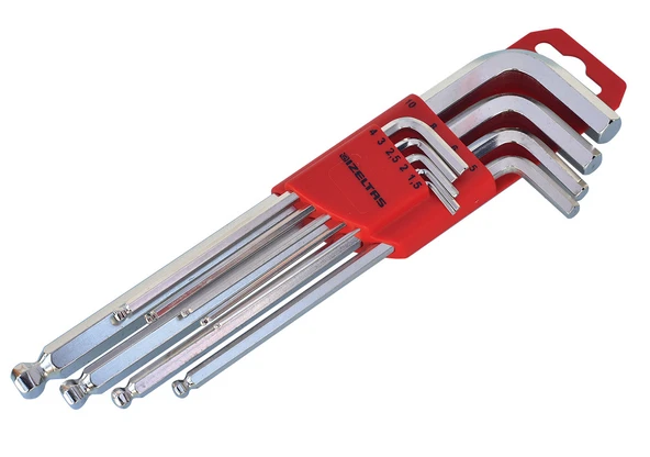 İzeltaş Yuvarlak Başlı Allen Anahtar Takımı 6 Köşe Uzun Boy  (9 Parça) ürün görseli