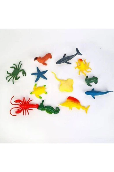 Kızılkaya Oyuncak Pvc de Deniz Hayvanları 12 Li - Resim 3