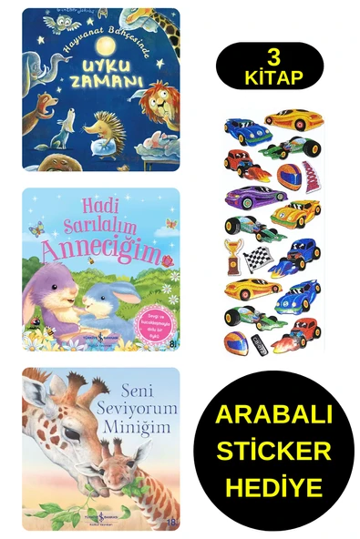 ARABALI STİCKER HEDİYELİ - OKUL ÖNCESİ RESİMLİ KİTAPLAR – HAYVANAT BAHÇESİNDE UYKU ZAMANI - MİNİĞİM ürün görseli