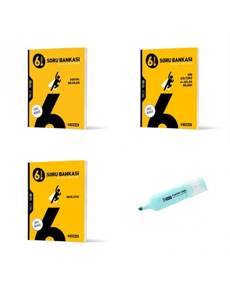 6.Sınıf Sosyal Bilgiler Din Kültürü Ve İngilizce Soru Bankası (Yeni Müfredat) ürün görseli