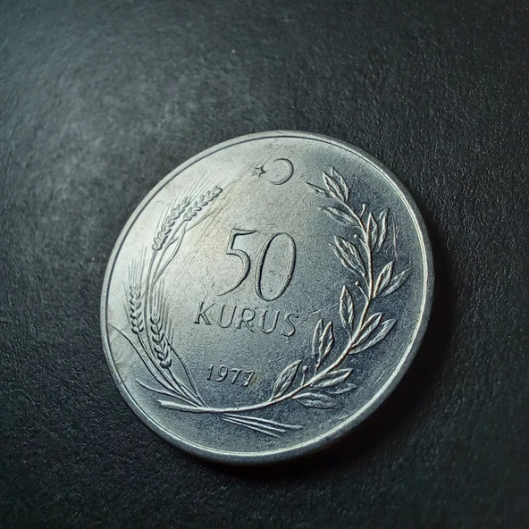 Escoines Koleksiyon 3996368f5633ebfa67 1977 Akmonital 50 Kuruş ÇA/ÇİL eski madeni para - Resim 2