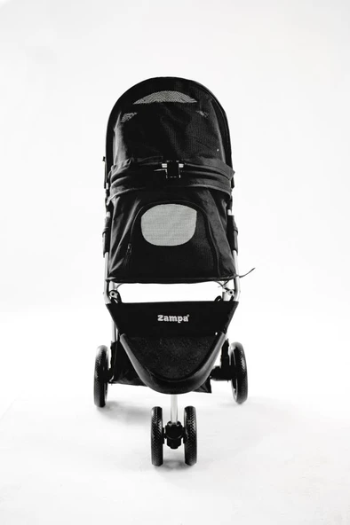 Zampa Triboro Kedi & Köpek Arabası Siyah, 45x80x90cm - Resim 8