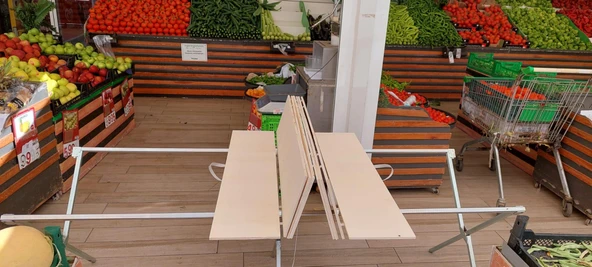 Çok Amaçlı Ahşaplı Kampet Takım - Seyyar Kampet Piknik, Pazar Tezgahı(AHŞAP+ KAMPET.) - Resim 10