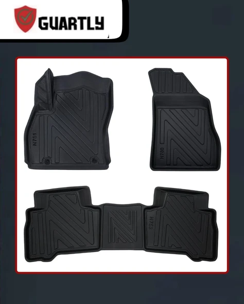 Guartly Fiat Fiorino Dizel 2007-2019 Arası Uyumlu Araca Özel Premium 4d Havuzlu Paspas Takımı - 2