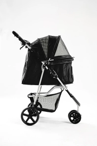 Zampa Triboro Kedi & Köpek Arabası Siyah, 45x80x90cm - Resim 7