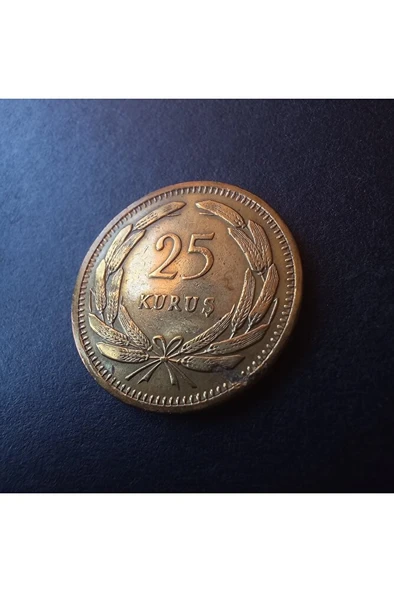 Escoines Koleksiyon 3996368f56d469828a 25 Kuruş 1949 ÇA/ÇİL Rainbow RRRR eski madeni para - Resim 3