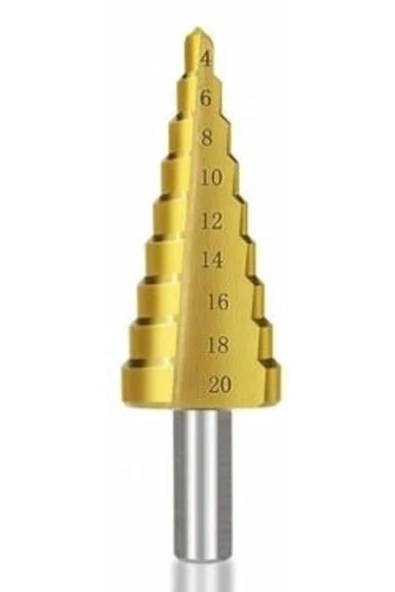 3 lü Set Matkap Ucu Kademeli Sac Delme Aparatı HSS Titanyum Kaplama (5284) - Resim 5