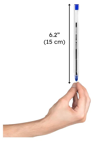 Siyah Tükenmez Kalem 2021 1.0mm 2 Adet Pensan Şeffaf Üçgen Gövde Plastik Kapaklı Tükenmez Kalem Büro Ofis - 4