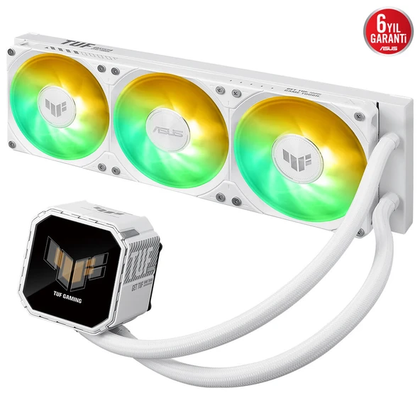 ASUS TUF GAMING LC III 360 ARGB AURA SYNC RGB 120MM*2 ADRESLENEBILIR RGB FAN CPU SIVI SOGUTUCUSU 6 YIL GARANTI BEYAZ - 2