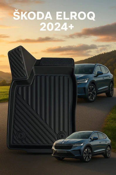 Black Gold Skoda Elroq 2024+ Uyumlu 3D Oto Paspas Premium - Resim 2