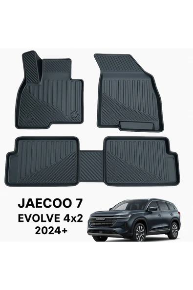 Black Gold Jaecoo 7 Evolve 4x2 2024+ Uyumlu 3D Havuzlu Oto Paspas Premium - Resim 2