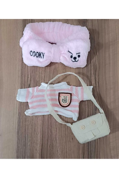 Sekk O sevimli Lalafanfan Kıyafeti 3 Parca Çanta,Toka, Kazak