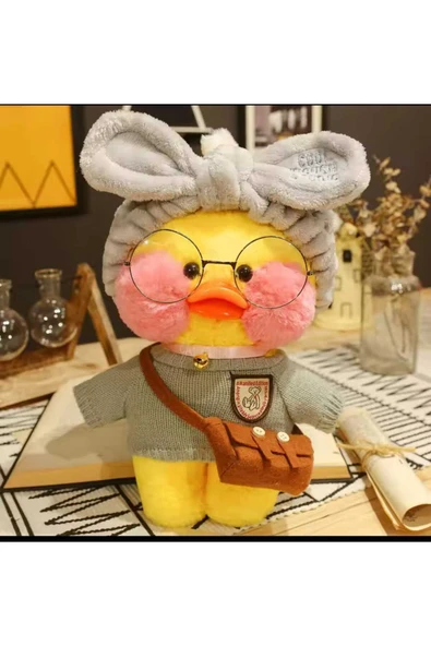 Sekk O Lalafanfan Karikatür 30 Cm Sarı Ördek Görselde Paylaşılan Gri Aksesuarlarla Gönderiliyor - 6