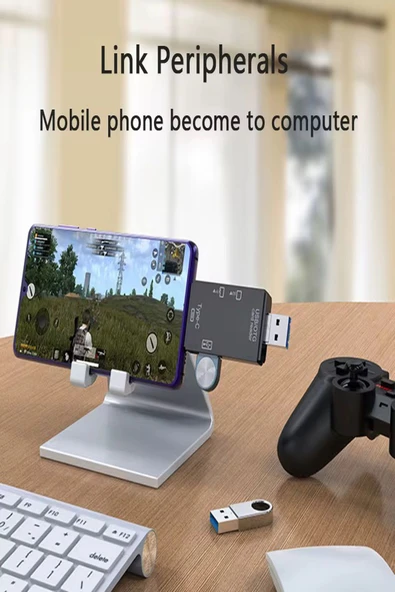 ULTRATEKNO iphone 15 / 16 / 17 serilerine uyumlu Sd Kart Hafıza Kart okuyucu Type-C USB Flash Bellek Okuyucu - Resim 7