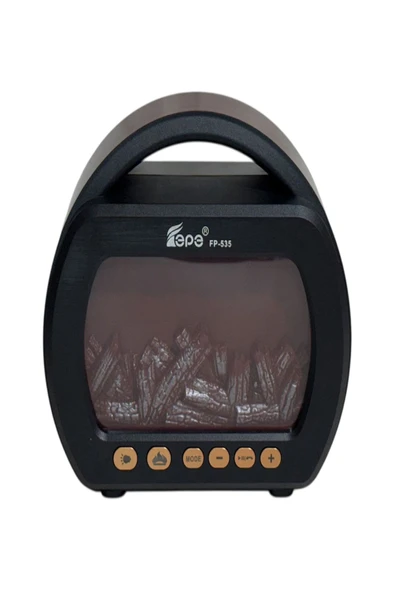 ULTRATEKNO FP-535 El Fenerli Büyük Boy Bluetooth Hoparlör Ahşap Şömine Görünümlü Nostaljik FM Radyo - Resim 3