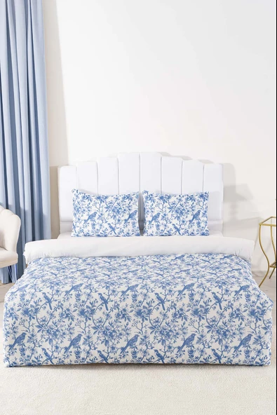 Nova Mavi Çift Kişilik Nevresim Takımı Pamuklu - Resim 2