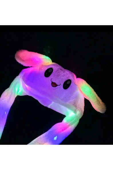 Sekk O Kulakları Hareket Eden Peluş Tavşan (IŞIKLI) Çocukların Severek Oynadığı Işıklı Hediyelik - 5