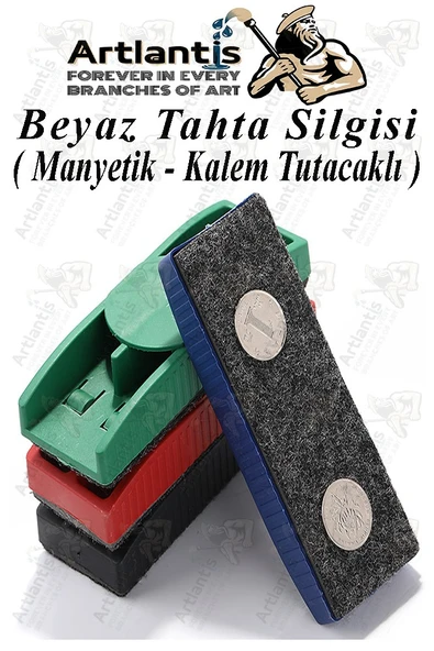 Yazı Tahta Silgisi Plastik Mıknatıslı 12 Adet Beyaz Yazı Tahtası Silgisi Manyetik Kaliteli Keçe Uçlu Silgi Okul Sınıf - 2