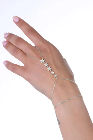 Gümüş rodyumlu zirkon taşlı kayan yıldızlar şahmeren SGTL13003RODAJ - Resim 2