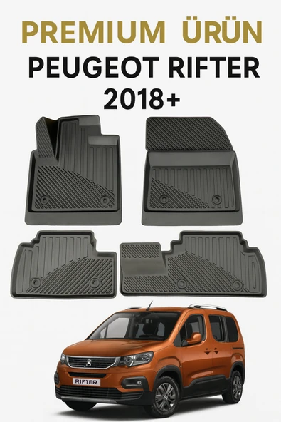 Black Gold Peugeot Rifter 2018+ Uyumlu 3D Oto Paspas Premium ürün görseli