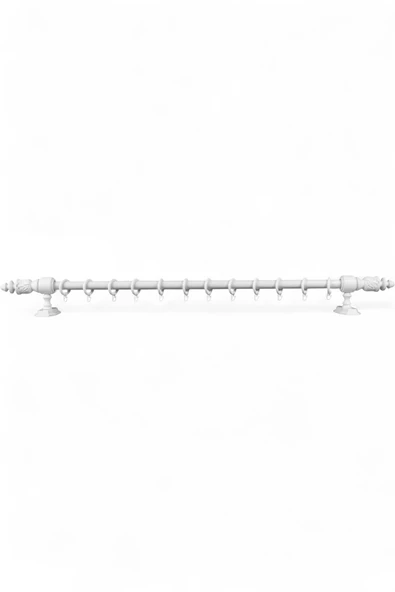 Twins Decorative Modern Demonte Başlıklı Beyaz Raysız Ahşap Rustik Perde Askısı - 175 CM - Resim 2